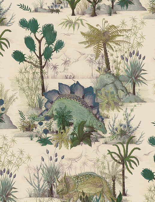 Обои House Of Hackney WII Newness 2018 Dinosauria/Ecru