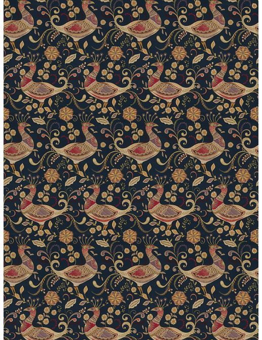 Ткань Fabricut Vignettes Vol.XIV Indigo Aplomb peacock/Navy