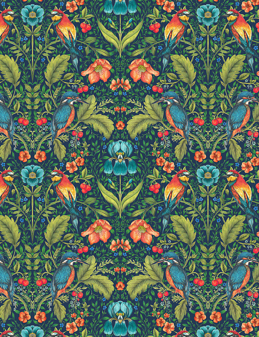 Ткань Blendworth Library Rodbourn/ParadiseBlue