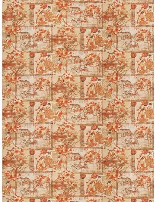 Ткань Fabricut Vignettes Vol.XIII Terra Cotta Zaki kimono/Persimmon