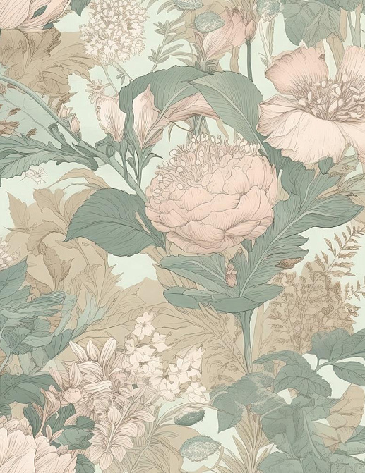 Ткань Marufabrics Florium RetroFlower/2