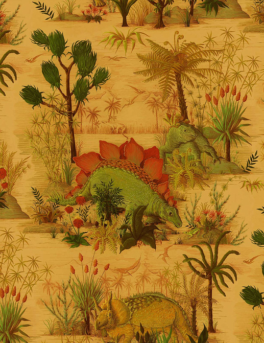 Обои House Of Hackney WII Newness 2018 Dinosauria/Turmeric