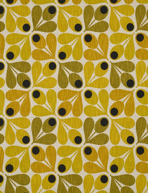 Ткань Orla Kiely Wovens-Volume One SlubCottonAcornCup/Saffron