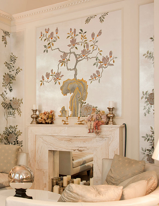 Обои De Gournay Japanese & Korean Summer Night Blossom/K-02