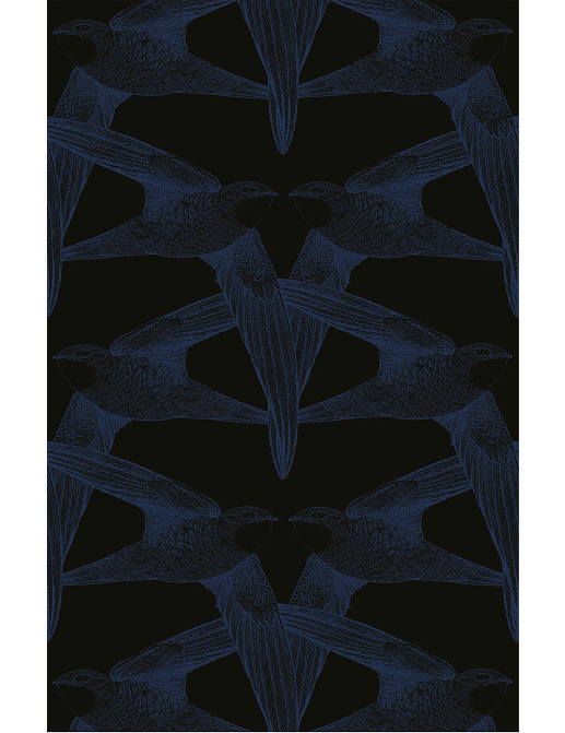 Панно и фотообои Bien Fait Papier Peint BlackBirds/Indigo