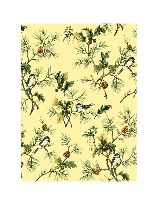 Обои Jaima Brown Retreat Chickadee-Pale-Yellow