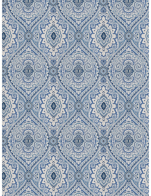 Ткань Fabricut Chromatics Vol.XXIV Navy Pocket medallion/Ocean blue