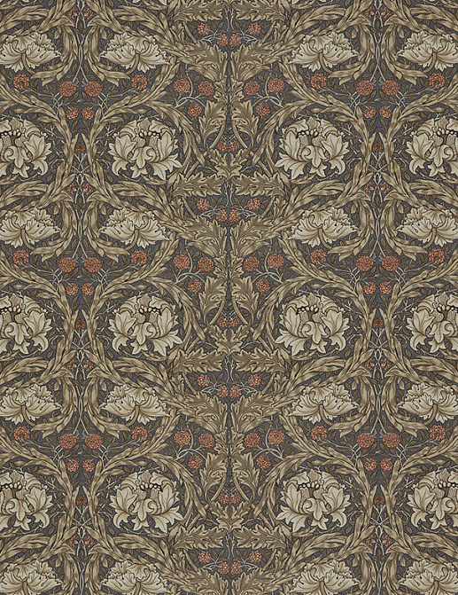 Ткань William Morris At Home Kelmscott Gardens Volume II African Marigold/Walnut