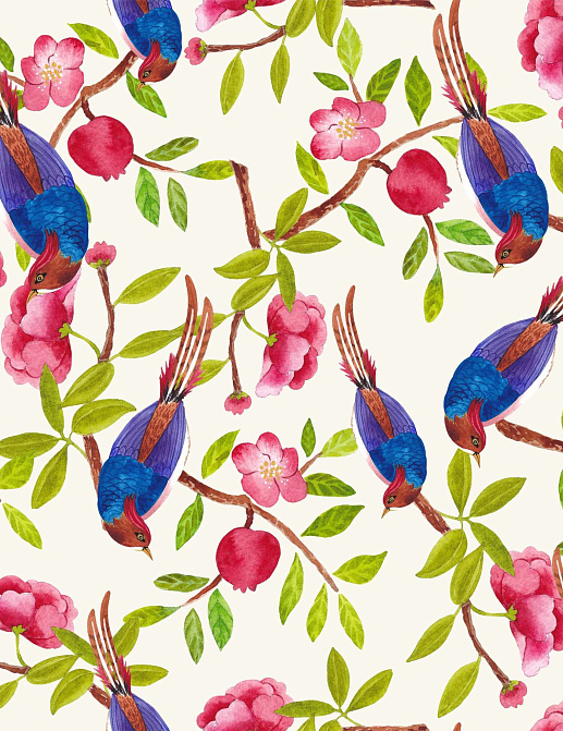 Ткань Marufabrics Collection 2 Bluebirds