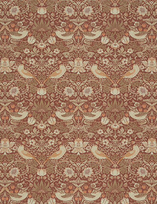 Ткань William Morris At Home Kelmscott Gardens Volume I Strawberry Thief/Madder