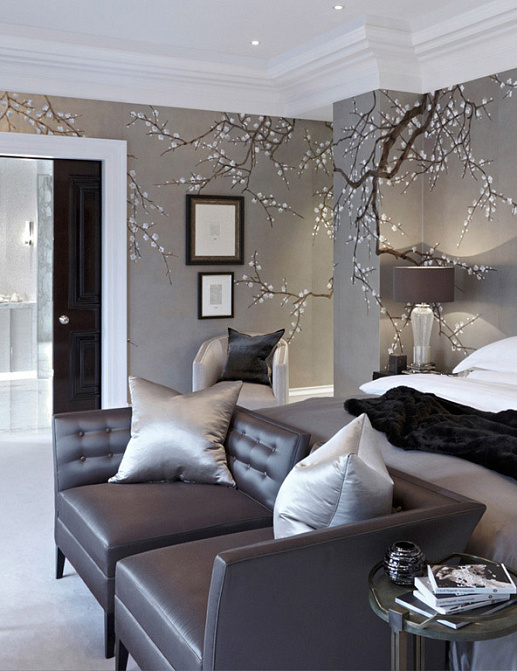Обои De Gournay Japanese & Korean Plum Blossom/K-07
