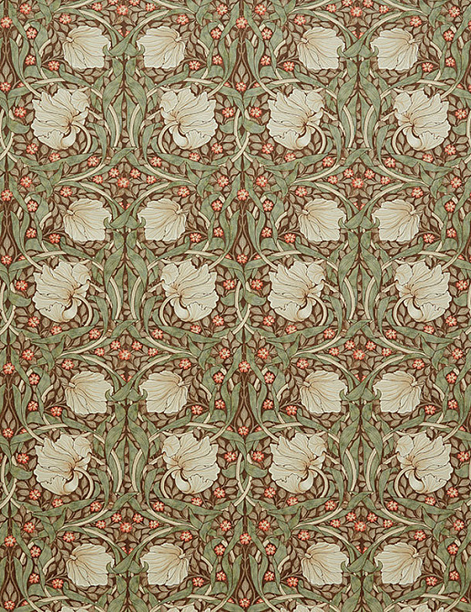 Ткань William Morris At Home Kelmscott Gardens Volume I Pimpernel Velvet/Brick