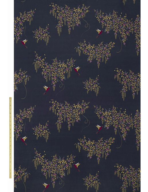 Ткань Sara Miller Volume 1 HummingbirdVelvetDeepNavy