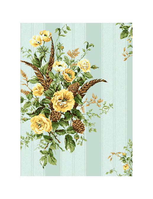 Обои Jaima Brown Retreat Woodland-Floral-Robins-Egg-Blue