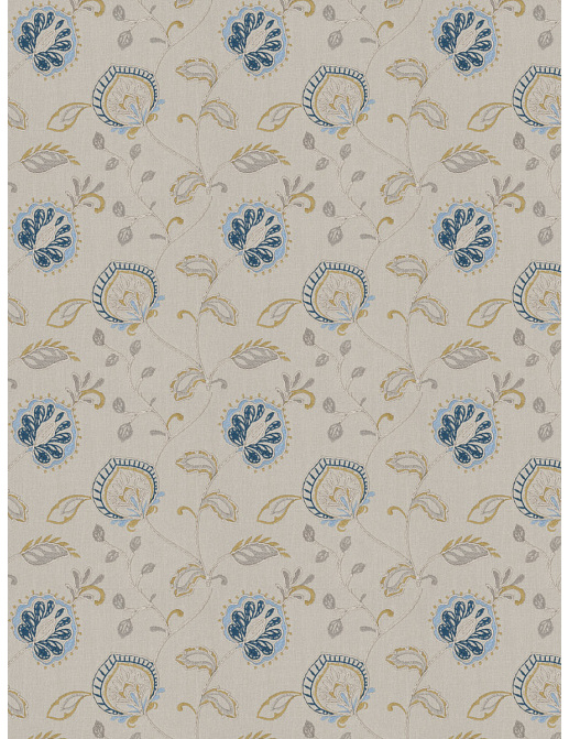 Ткань Fabricut Chromatics Vol.XXV Indigo Aidoo floral/Ocean