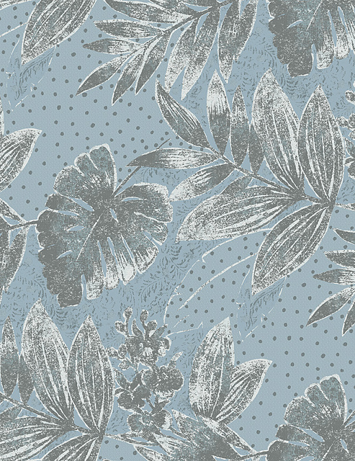 Ткань Cyan Stone Song of Leaf LA-SL0202