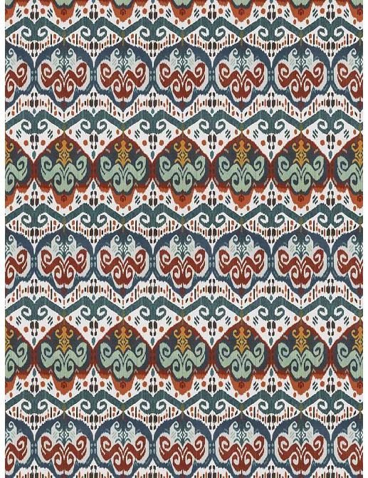 Ткань Fabricut Iris Apfel IndonesianIkat/TealSpice