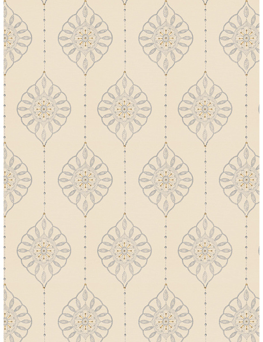 Ткань Fabricut Vignettes Vol.XIII Aqua Taj medallion/Porcelain