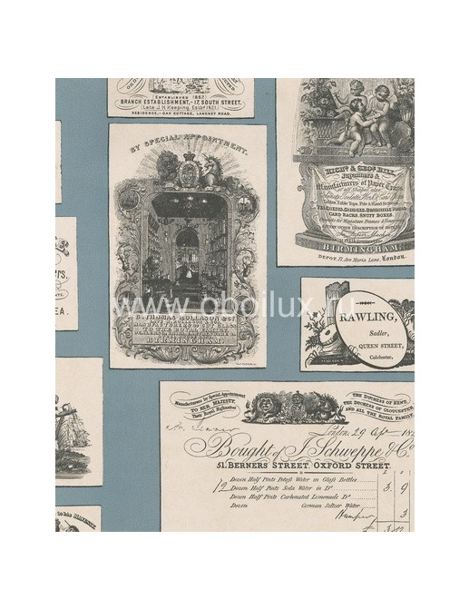 Обои Lewis & Wood Book I - Sporting & Character LW5448/Trade Cards Blue