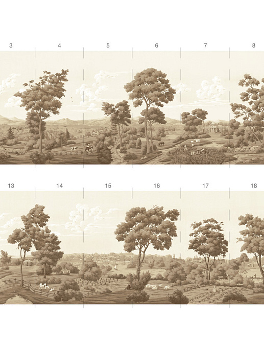 Обои Paul Montgomery Studio Book of Murals (Mural Sources) PN-300-VA/Sepia
