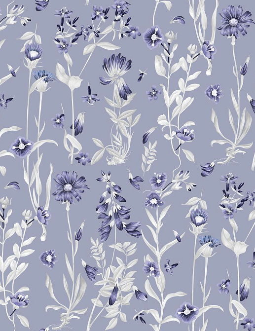 Ткань Marufabrics Florium Cornflower/Blue