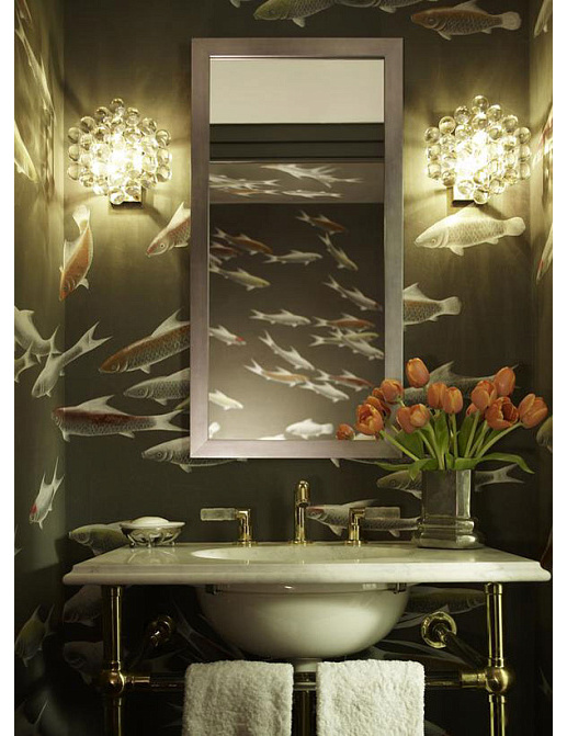 Обои De Gournay Japanese & Korean Fishes/K-08