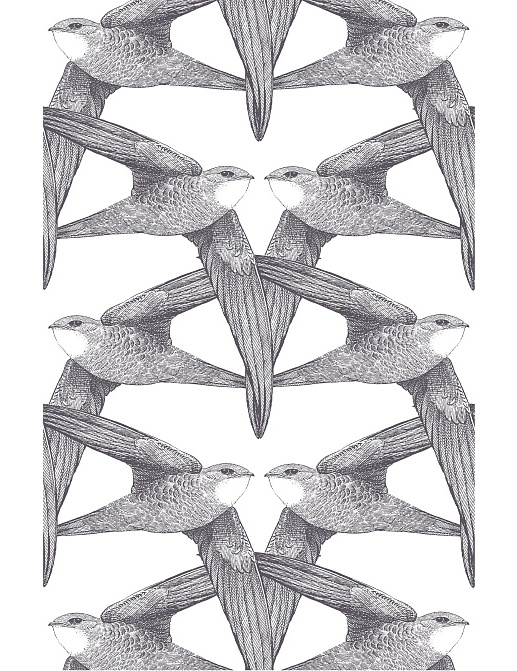 Панно и фотообои Bien Fait Papier Peint WhiteBirds/Anthracite