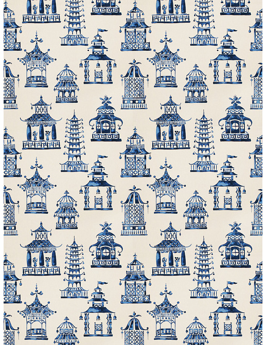 Ткань Fabricut Chromatics Vol.XXIV Navy Bezique pagoda/Royal blue