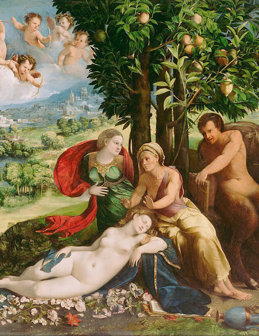 Панно и фотообои Affresco Фрески и фотообои Dosso Dossi Giovanni di Niccolo de Lutero Mythological Scene