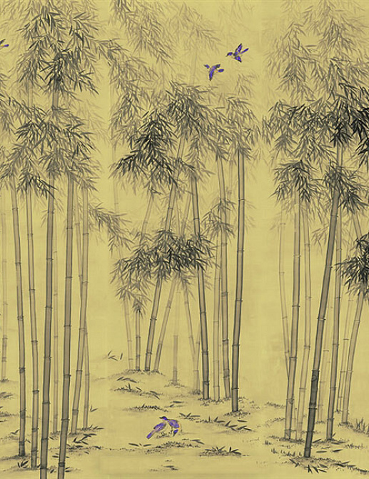 Панно и фотообои Paul Montgomery Studio Complete Collection Bamboo Forest Ultraviolet Birds