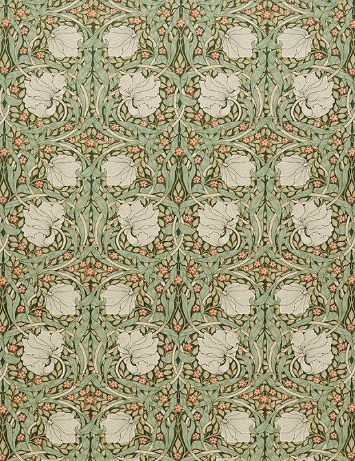 Ткань William Morris At Home Kelmscott Gardens Volume I Pimpernel Velvet/Nettle