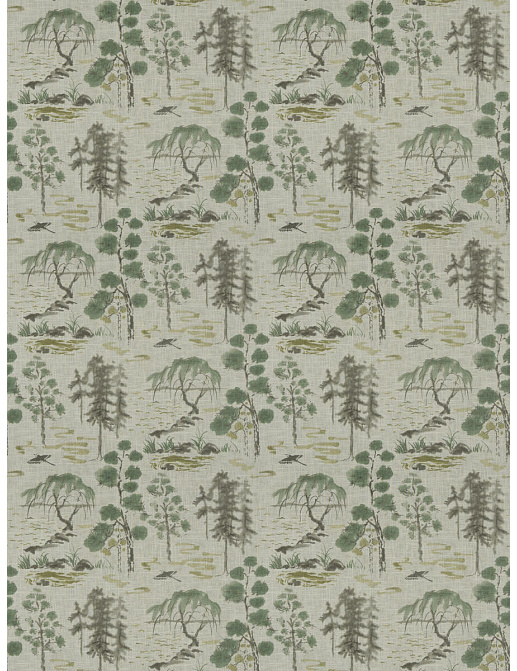 Ткань Fabricut Luxe Nuances Sapphire Forest ValleyOfTea/Celadon