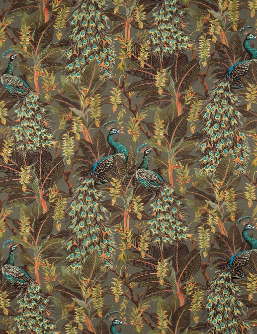 Ткань Mokum The Royal Menagerie Royal Peacock/Sepia