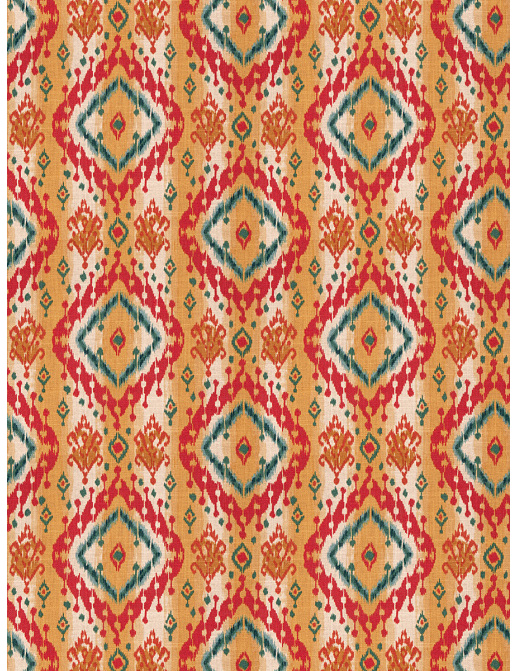 Ткань Fabricut Isabelle De Borchgrave-Color Canyon Ikat paisley/Exotic gold