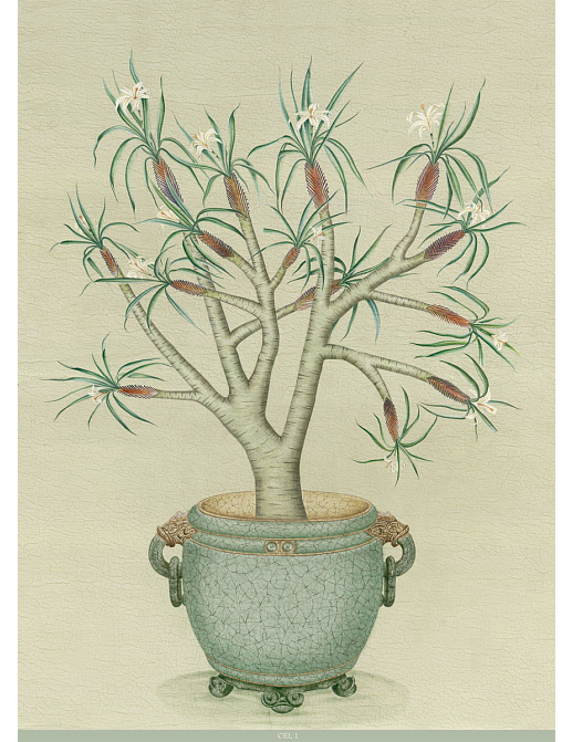 Панно и фотообои Iksel Scenic & Architectural Wallpapers Trees In Celadon Pots GEL1