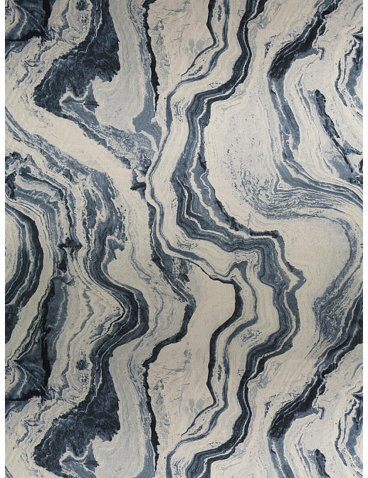 Ткань Fabricut Luxe Nuances Sapphire Forest MarbleSatin/Navy