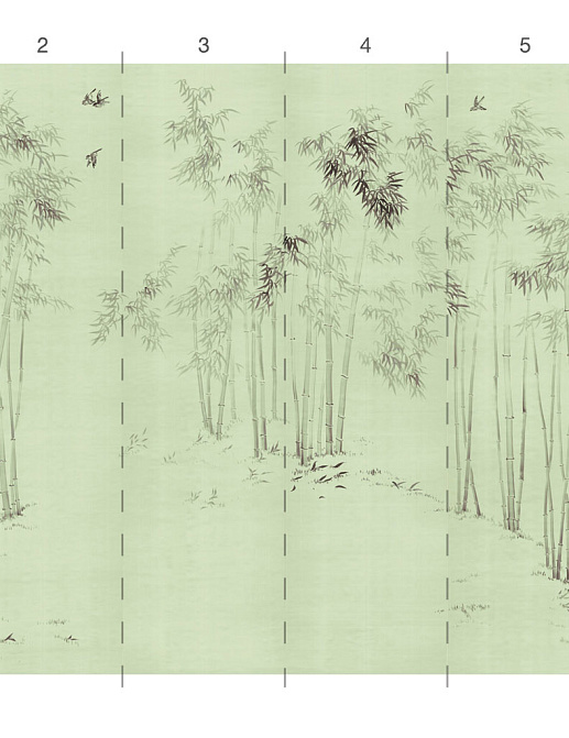 Панно и фотообои Paul Montgomery Studio Complete Collection Bamboo Forest Green