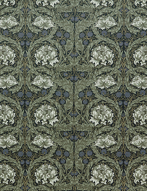 Ткань William Morris At Home Kelmscott Gardens Volume II African Marigold Velvet/Cornflower