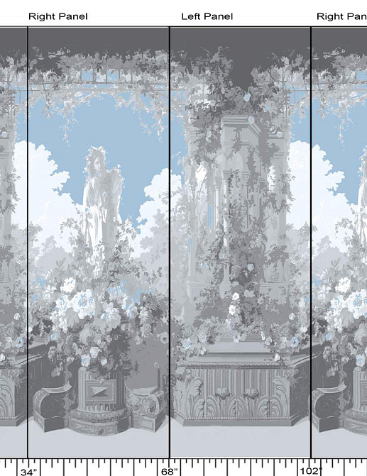 Панно и фотообои Nicolette Mayer Regence Redux Jardin Defosse/Perlblau