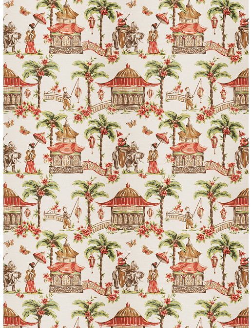 Ткань Fabricut Charlotte Moss Coral Mougin/Coral