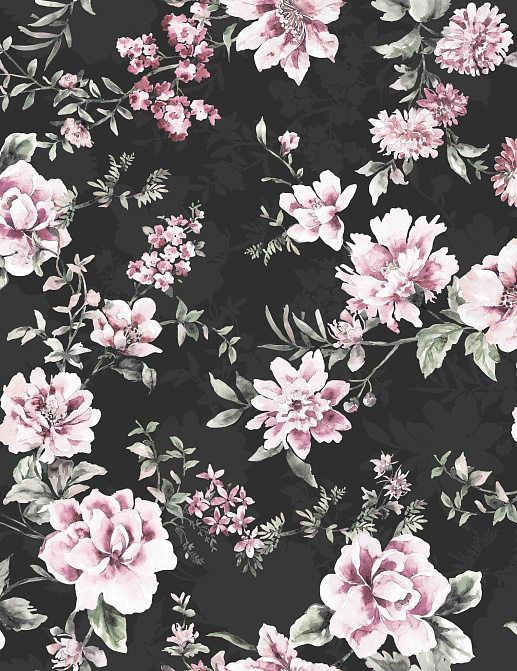 Ткань Marufabrics Collection 1 Blossom/Black