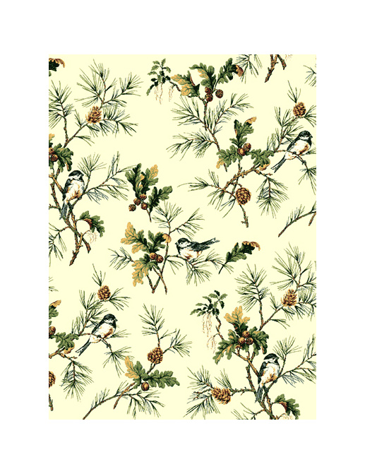Обои Jaima Brown Retreat Chickadee-Ivory