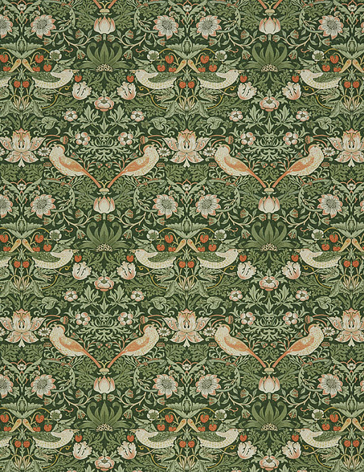 Ткань William Morris At Home Kelmscott Gardens Volume I Strawberry Thief/Nettle