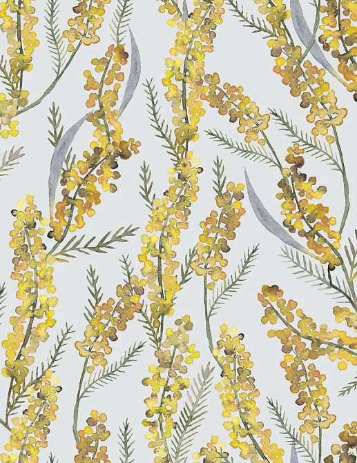 Ткань Marufabrics Florium Mimosa/Grey