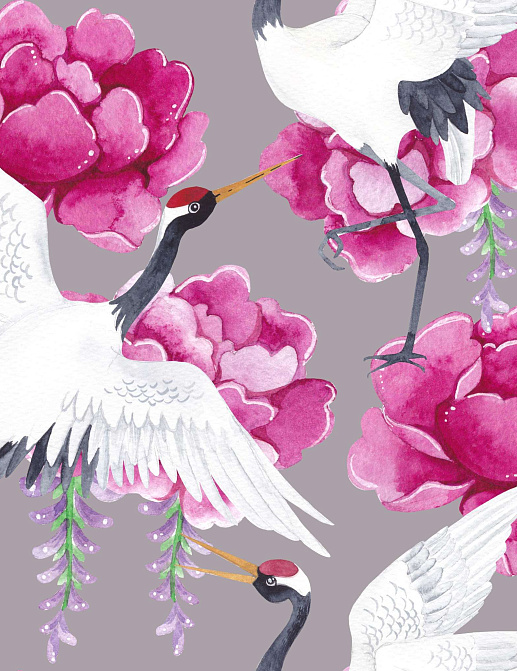 Ткань Marufabrics Collection 2 PeonyPinkgrey