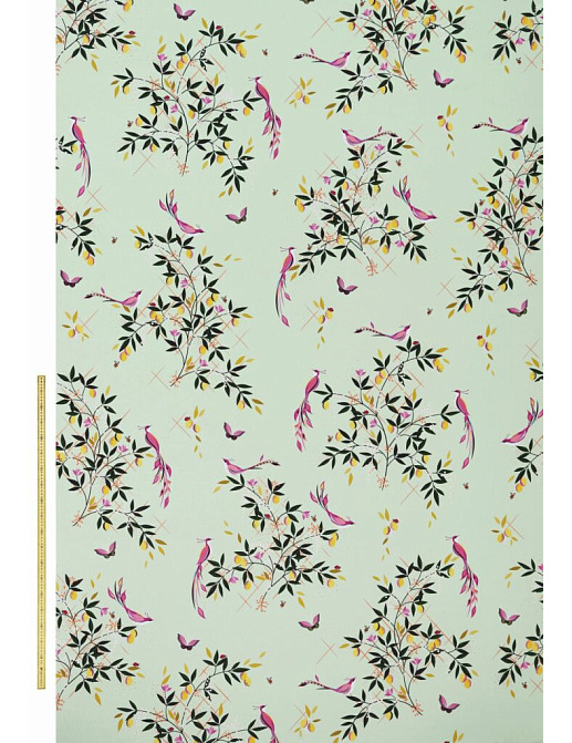 Ткань Sara Miller Volume 1 BirdAndTrellisSateenDuckegg