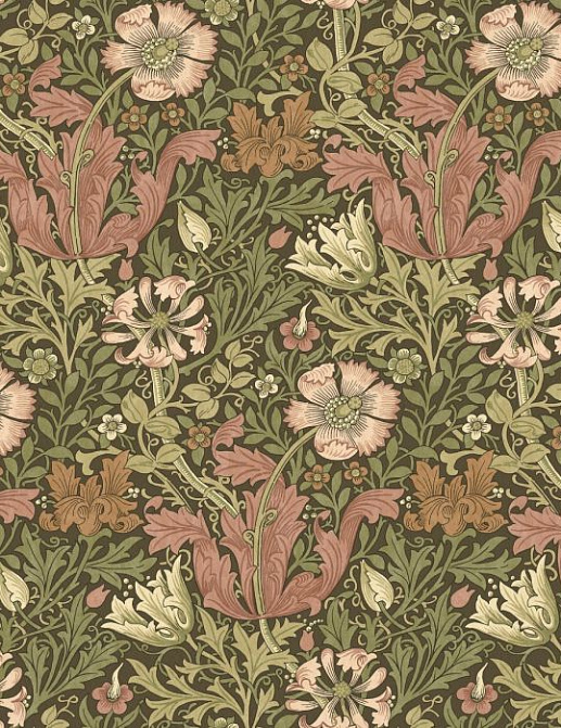 Ткань William Morris At Home Flora & Foliage Volume I ComptonVelvet/Brick