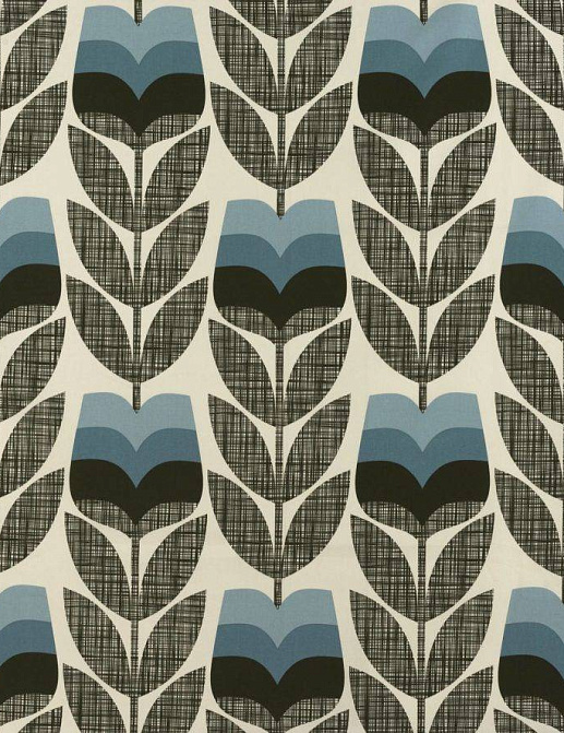 Ткань Orla Kiely Prints-Volume One RoseBud/PowderBlue