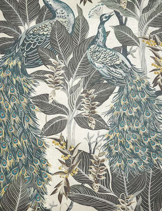 Обои Mokum The Royal Menagerie 13096/802/Royal Peacock W/P/Vintage White