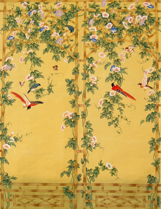 Обои Paul Montgomery Studio Fine Painted Wallpapers Birds in the Shade